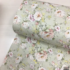 Cottage Roses %100 Pamuk Nevresimlik Poplin Kumaş - Görsel 4