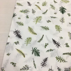 Green Foliage %100 Pamuk Poplin Kumaş - Görsel 2
