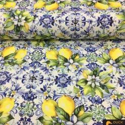 Tile & Lemon Dijital DUCK Keten Kumaş - Görsel 2
