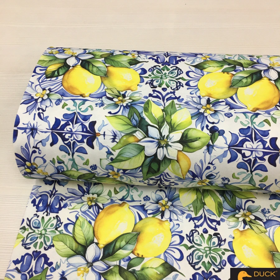 Tile & Lemon Dijital DUCK Keten Kumaş - Görsel 5