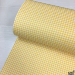 Sarı Pötikare (0.5 cm) Poplin Nevresimlik Kumaş - Görsel 3