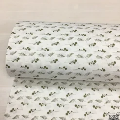 Green Sprigs %100 Pamuk Nevresimlik Poplin Kumaş
