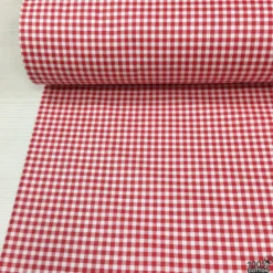 Kırmızı Pötikare (0.5 cm) Poplin Nevresimlik Kumaş - Görsel 2