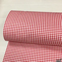 Kırmızı Pötikare (0.5 cm) Poplin Nevresimlik Kumaş