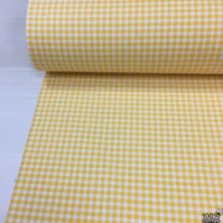Sarı Pötikare (0.5 cm) Poplin Nevresimlik Kumaş - Görsel 2