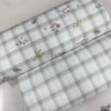 Floral Check %100 Pamuk Nevresimlik Poplin Kumaş