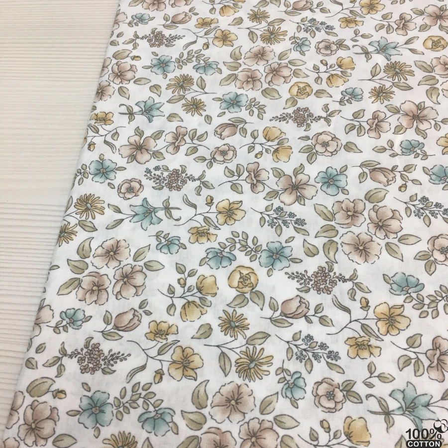 Soft Floral Breeze %100 Pamuk Nevresimlik Poplin Kumaş - Görsel 2