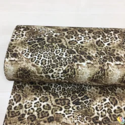 Leopar Dijital Panama Keten Kumaş