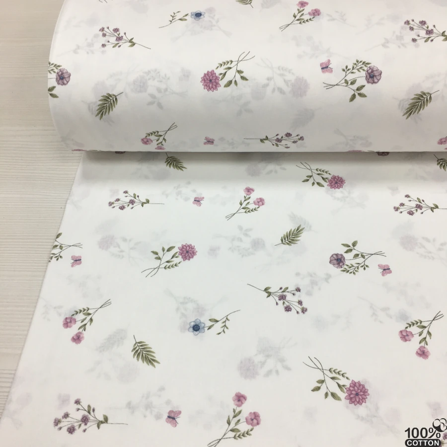 Rosy Meadow %100 Pamuk Nevresimlik Poplin Kumaş - Görsel 2