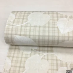 Leaf & Plaid %100 Pamuk Nevresimlik Poplin Kumaş - Görsel 4