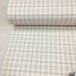 Leaf & Plaid %100 Pamuk Nevresimlik Poplin Kumaş - Görsel 3