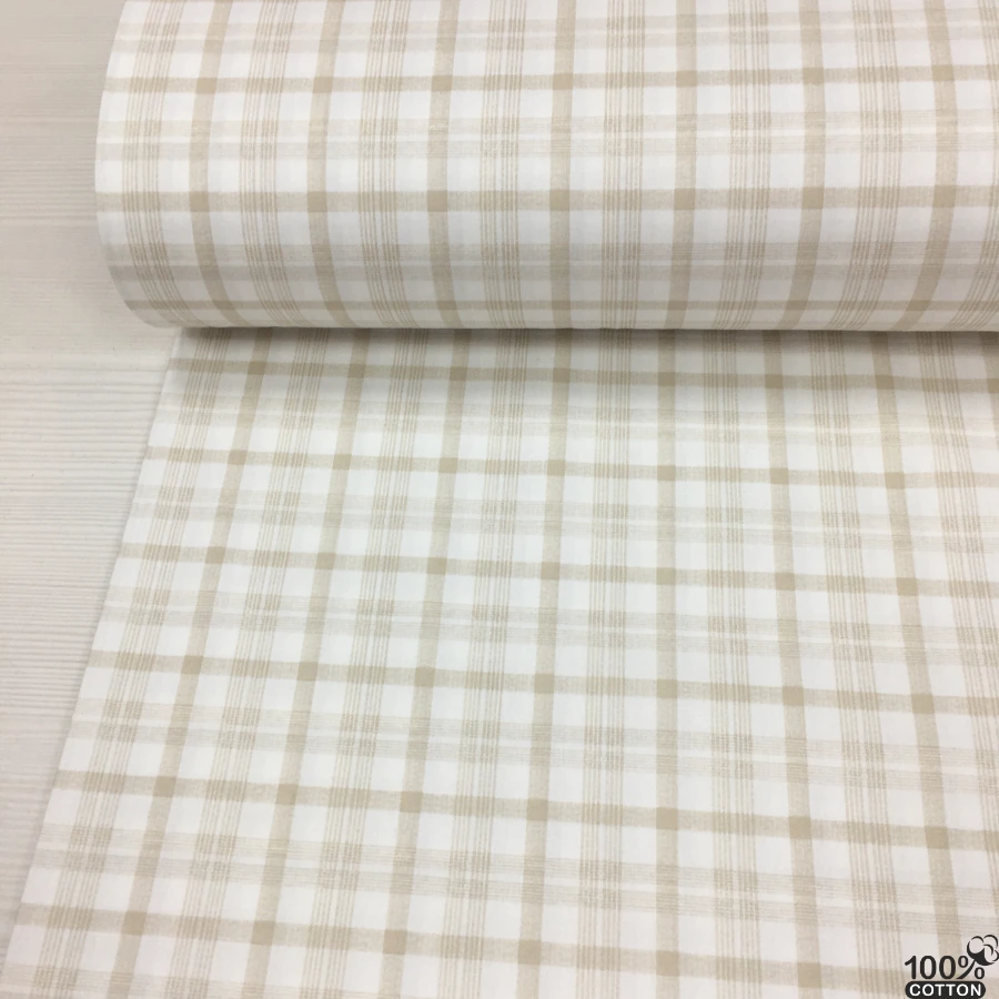 Leaf & Plaid %100 Pamuk Nevresimlik Poplin Kumaş - Görsel 3