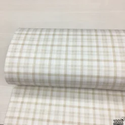 Leaf & Plaid %100 Pamuk Nevresimlik Poplin Kumaş - Görsel 2