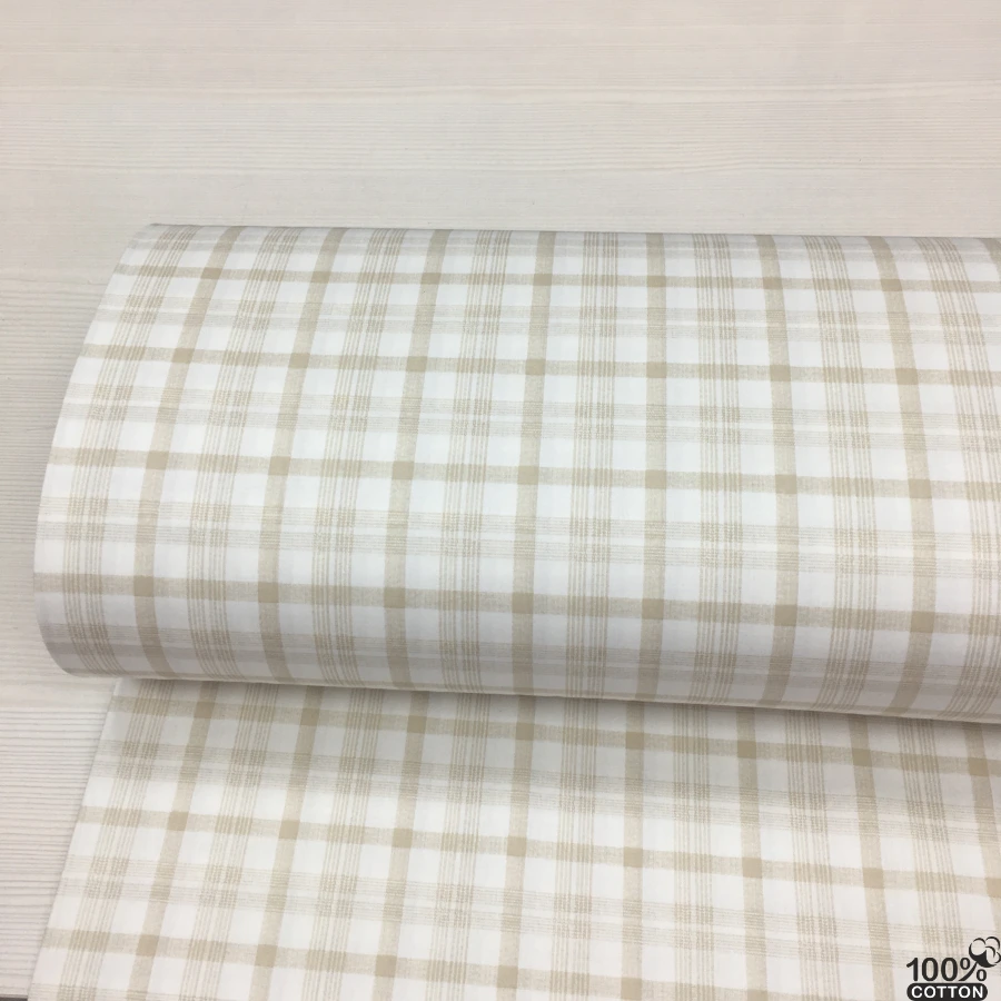 Leaf & Plaid %100 Pamuk Nevresimlik Poplin Kumaş - Görsel 2