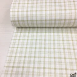 Leaf & Plaid %100 Pamuk Nevresimlik Poplin Kumaş - Görsel 3