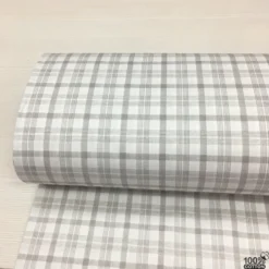 Leaf & Plaid %100 Pamuk Nevresimlik Poplin Kumaş - Görsel 2