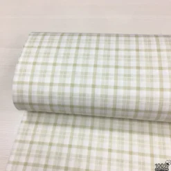 Leaf & Plaid %100 Pamuk Nevresimlik Poplin Kumaş - Görsel 2