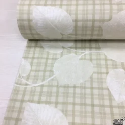 Leaf & Plaid %100 Pamuk Nevresimlik Poplin Kumaş - Görsel 5