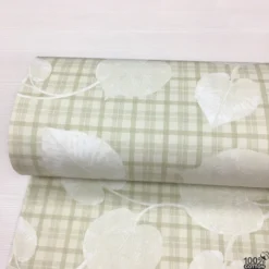 Leaf & Plaid %100 Pamuk Nevresimlik Poplin Kumaş - Görsel 4
