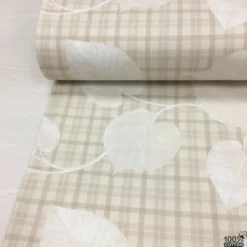 Leaf & Plaid %100 Pamuk Nevresimlik Poplin Kumaş - Görsel 5
