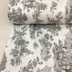 Toile de Jouy %100 Pamuk Nevresimlik Poplin Kumaş - Görsel 2