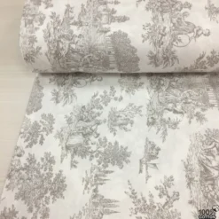 Toile de Jouy %100 Pamuk Nevresimlik Poplin Kumaş - Görsel 2