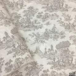 Toile de Jouy %100 Pamuk Nevresimlik Poplin Kumaş