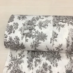 Toile de Jouy %100 Pamuk Nevresimlik Poplin Kumaş - Görsel 3