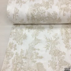 Toile de Jouy %100 Pamuk Nevresimlik Poplin Kumaş - Görsel 2