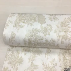 Toile de Jouy %100 Pamuk Nevresimlik Poplin Kumaş - Görsel 3