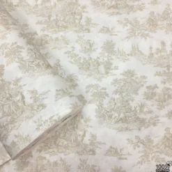 Toile de Jouy %100 Pamuk Nevresimlik Poplin Kumaş