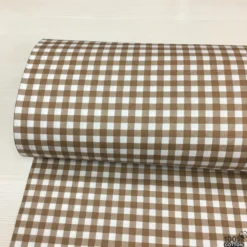 Kahve Büyük Pötikare (1 cm) Poplin Kumaş