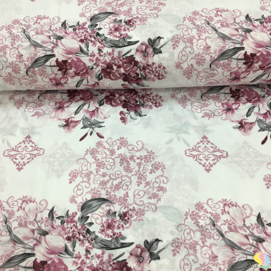 Desenli Polycotton Kumaş - Görsel 2