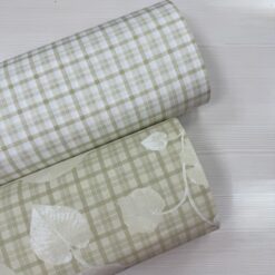 Leaf & Plaid %100 Pamuk Nevresimlik Poplin Kumaş